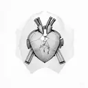 real heart low polygon tattoo design idea