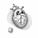 real heart low polygon tattoo design idea