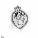 real heart low polygon tattoo design idea