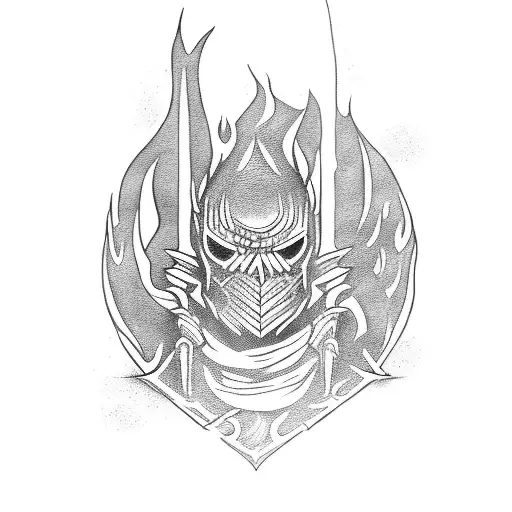 dark souls bonfire tattoo design idea