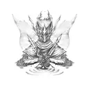 dark souls bonfire tattoo design idea