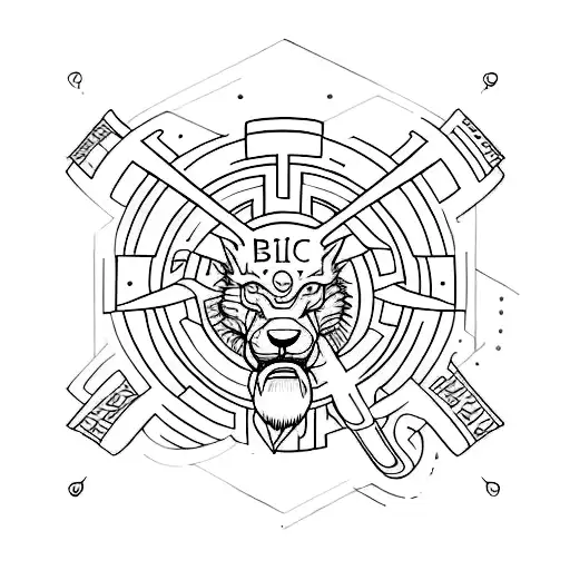 crea un dibujo muy basico que simbolice el album me muevo con dios de cruz cafune, con idea principal basada en el tibur tattoo design idea