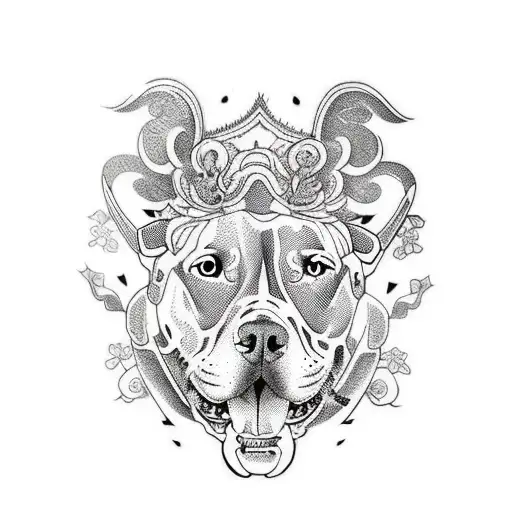 Pitbull tattoo design idea