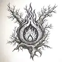 dry trees calcifer tattoo design idea