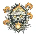dry trees calcifer tattoo design idea