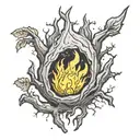 dry trees calcifer tattoo design idea