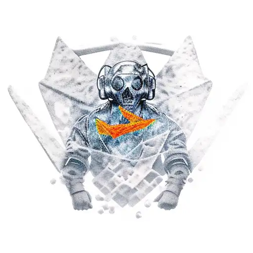 ghost call of duty doritos mando play station 2 tattoo design idea