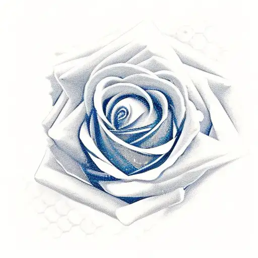 green rose  with SG hidden initials tattoo design idea