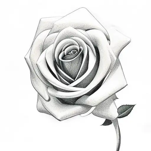 green rose  with SG  initials tattoo design idea
