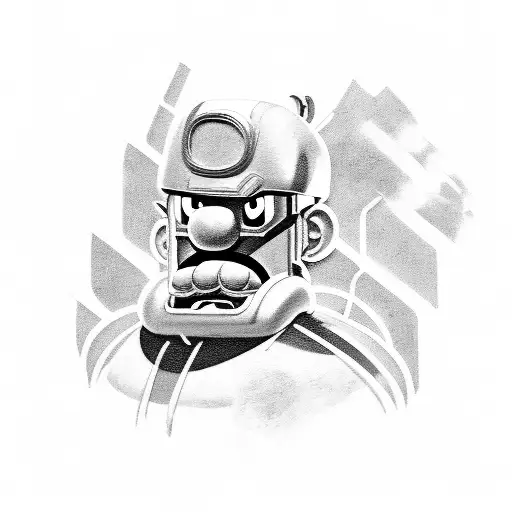 Luigi with Optimus Prime body tattoo design idea