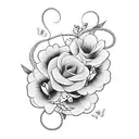 Flower with Butterflies and a snake tattoo design idea