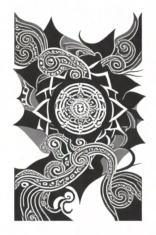 Sudarshan Chakra Hindu Mythology tattoo design idea