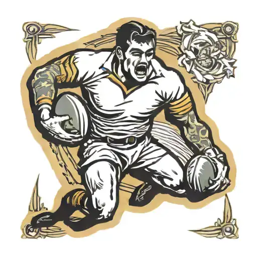 rugby player tattoo design idea