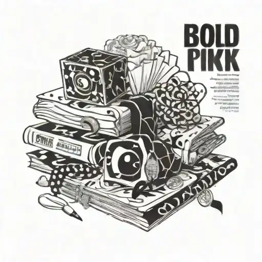 A stack of fashion magazines with bold and eye-catching cover designs tattoo design idea