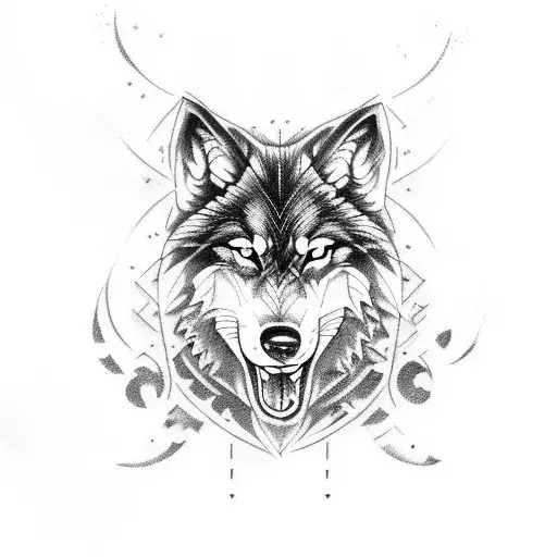 irish legends wolf viking tattoo design idea