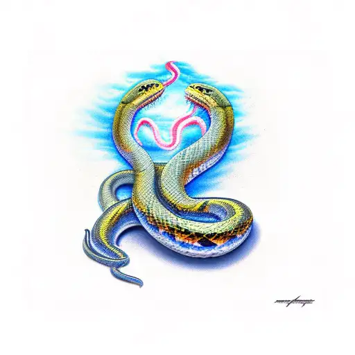 snake smoke tattoo design idea