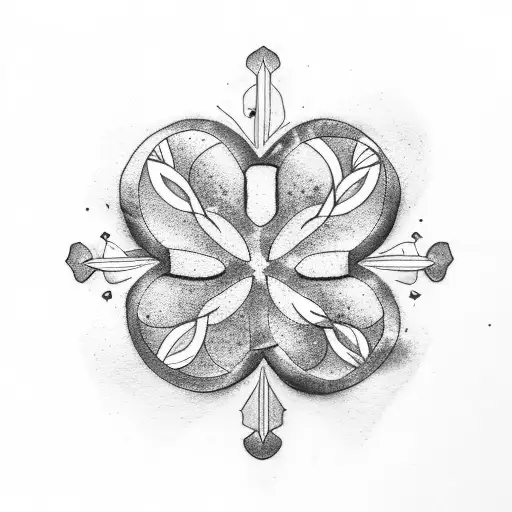 constellation of 4 leaf clovers  tattoo design idea