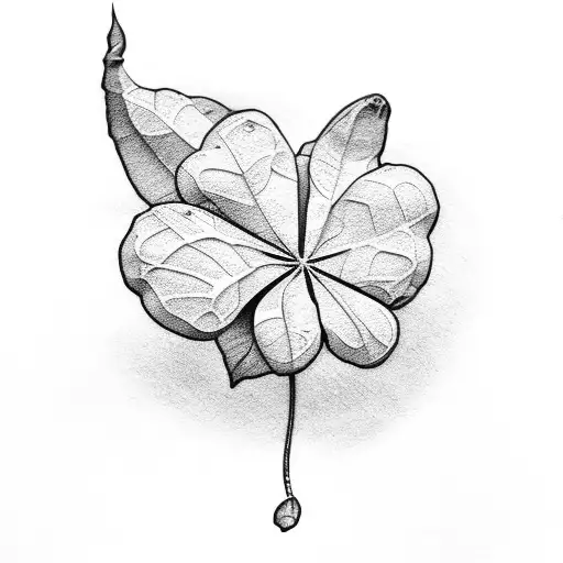 descending 4 leaf clovers  tattoo design idea