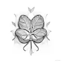 descending 4 leaf clovers  tattoo design idea