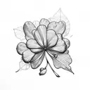 descending 4 leaf clovers  tattoo design idea