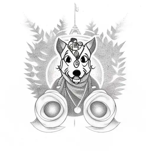 A collage like trail tattoo with iconic symbols from the musicals in the order of  Heather's, Legally Blonde, Grease, Ha tattoo design idea