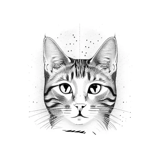 cat standing up drinking milk carton tattoo design idea