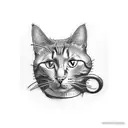 cat drinking milk carton tattoo design idea