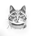 cat drinking milk carton tattoo design idea