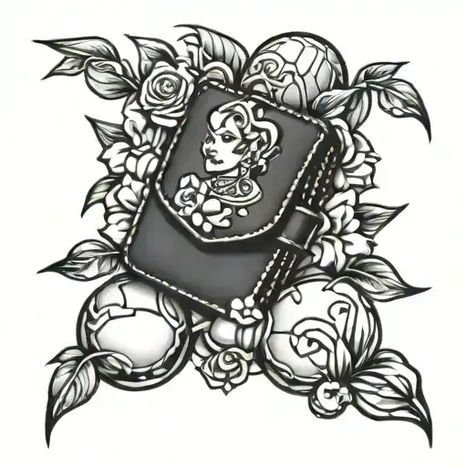 pebbles in wallet tattoo design idea