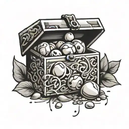 pebbles in box tattoo design idea