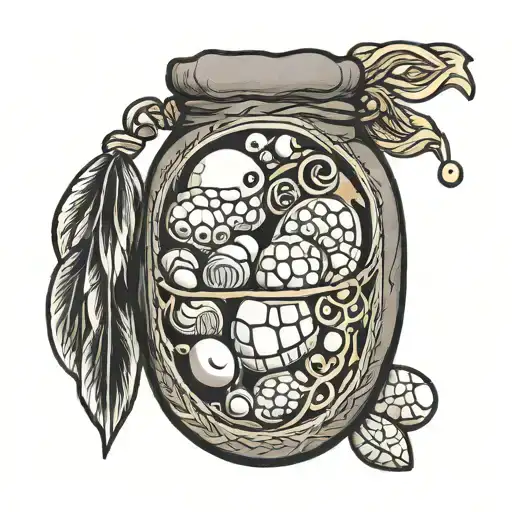 pebbles in pouch tattoo design idea