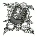 pebbles in wallet tattoo design idea