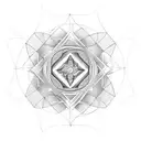 Sacred geometric patterns forming a tennis ball tattoo design idea