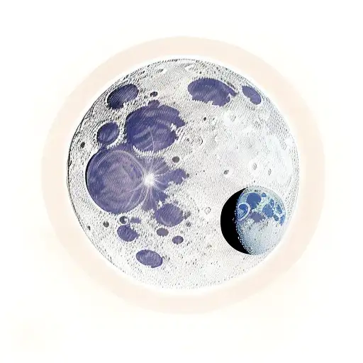 Moon and its gravity lines tattoo design idea