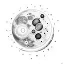 Moon and gravity well tattoo design idea