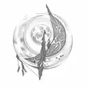 Moon and its gravity lines tattoo design idea