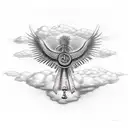 Ankh with clouds tattoo design idea