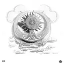 Ankh with clouds tattoo design idea