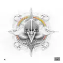 Ankh with clouds tattoo design idea