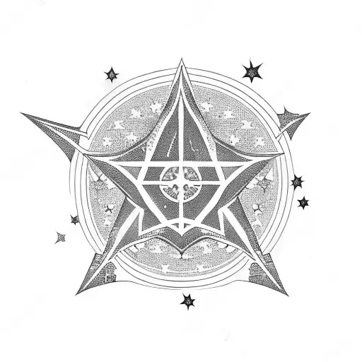 gothic cathedral with stars tattoo design idea