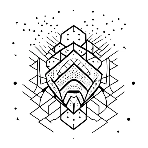 Montagne avec soleil couchant tattoo design idea