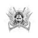 sirius black's magic wand tattoo design idea