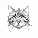 Cat but asymmetrical  tattoo design idea