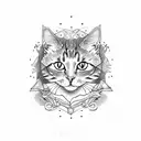 Cat but asymmetrical  tattoo design idea