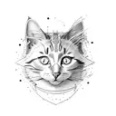 Cat but asymmetrical  tattoo design idea