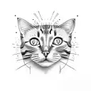 Cat but asymmetrical  tattoo design idea