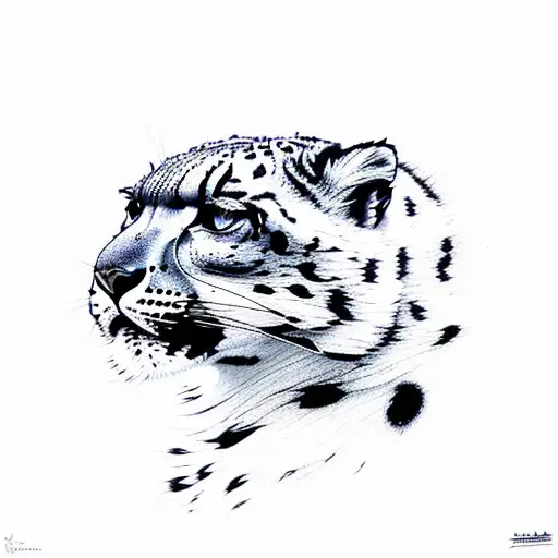 Snow leopard  tattoo design idea