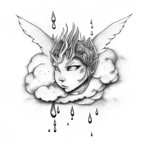 represent my children Rain, Sky and Cloud tattoo design idea