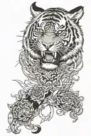 chosen 1 tiger face fearless crosses mixed tattoo design idea