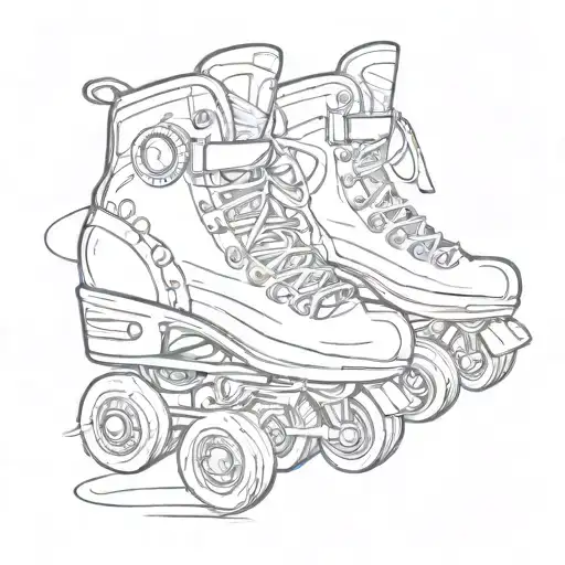 roller skates tattoo design idea